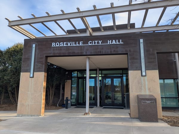 front entrance to Roseville City Hall